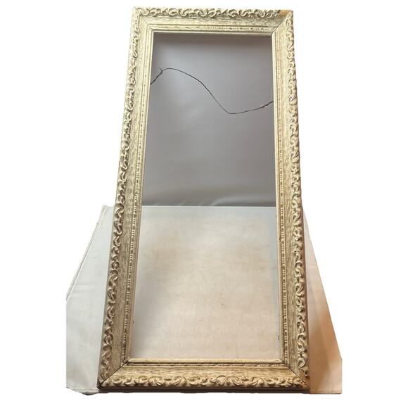 Rectangular Vintage Frame Gold White for 8x20" picture - Picture 1 of 3